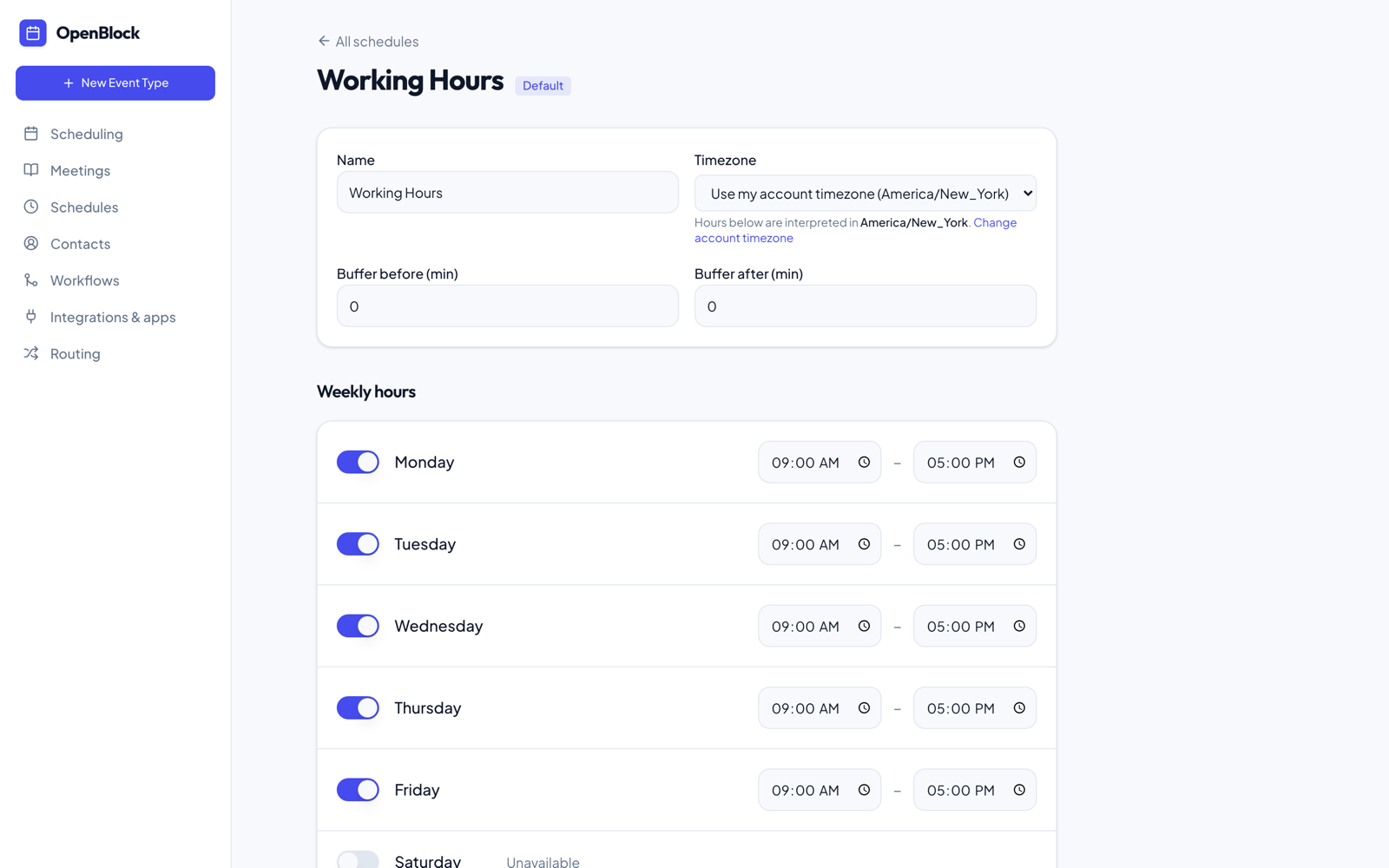 Availability rules