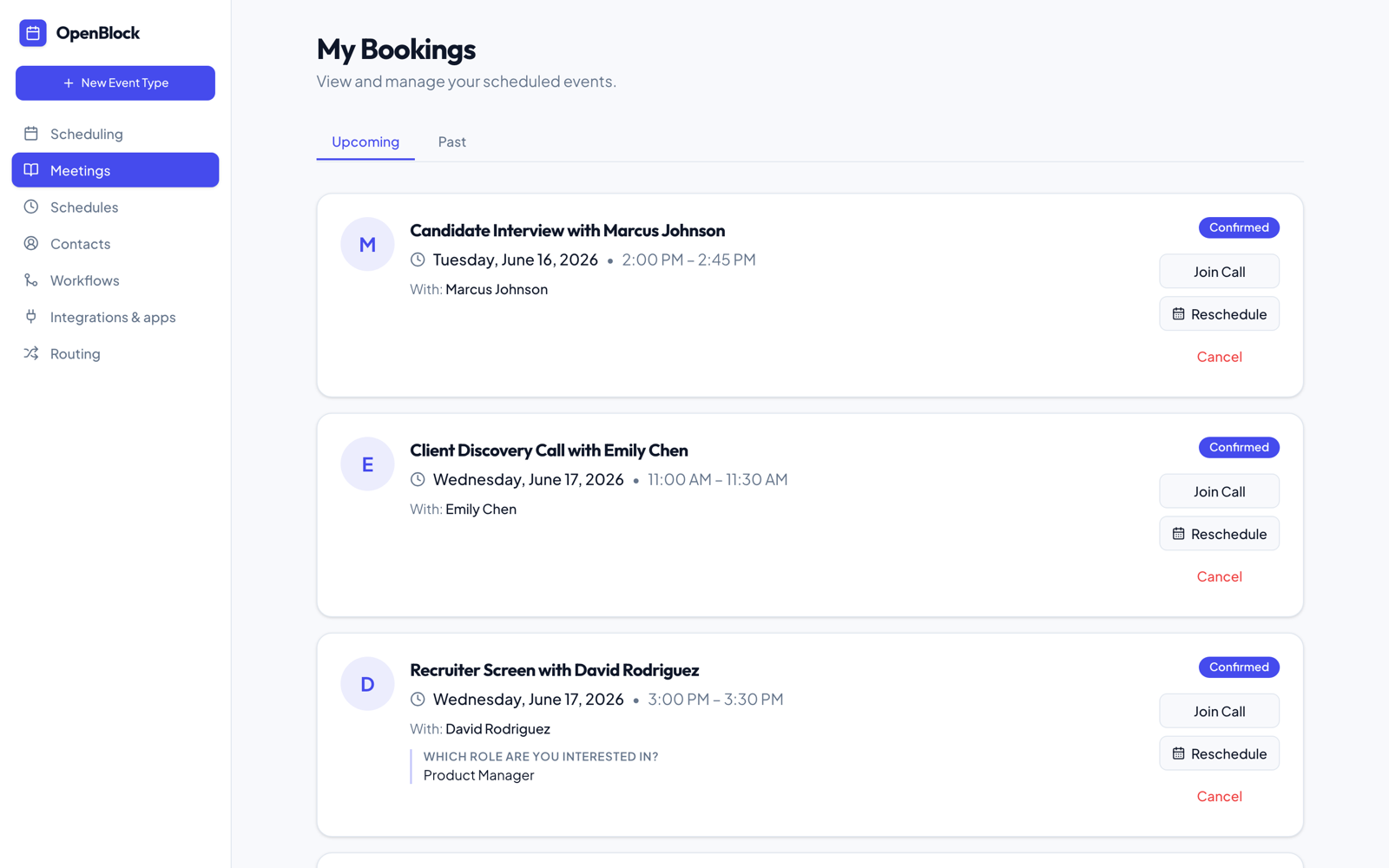 Manage bookings