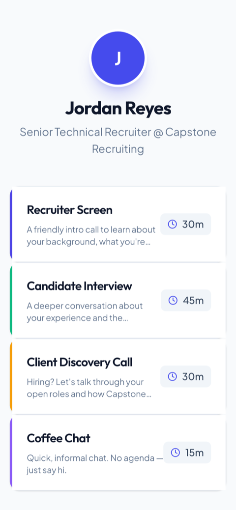 Mobile booking page